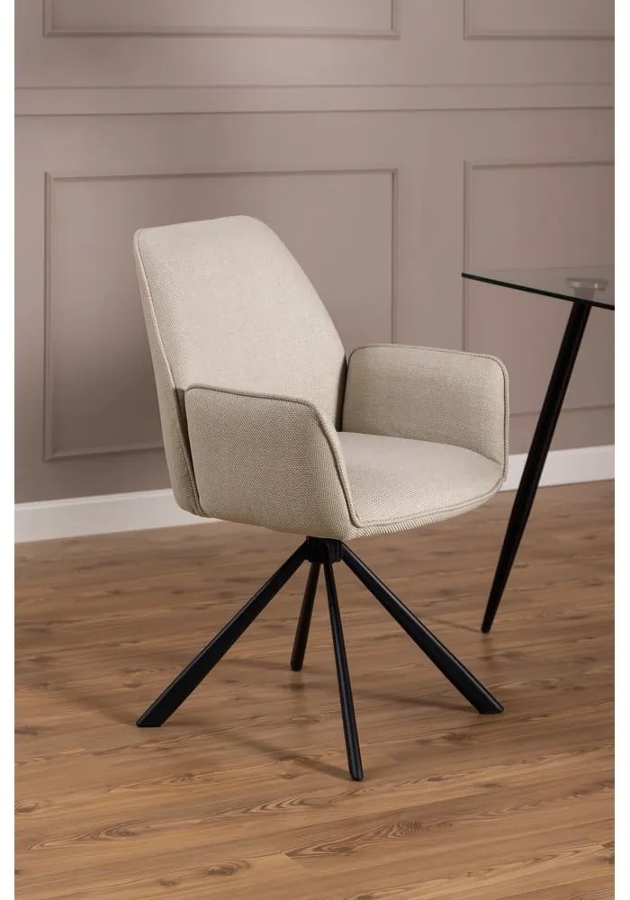 Bézs kárpitozott karfás étkezőfotel szett 2 db-os Glenda – Actona