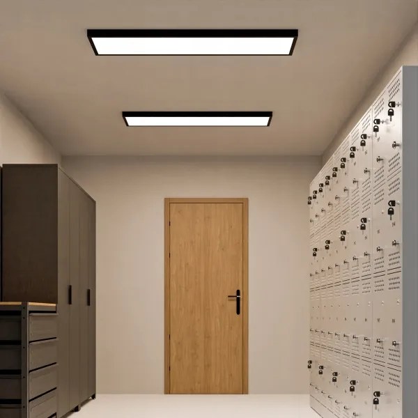 LED felületre szerelhető panel LED/60W/230V 30x120 cm fekete