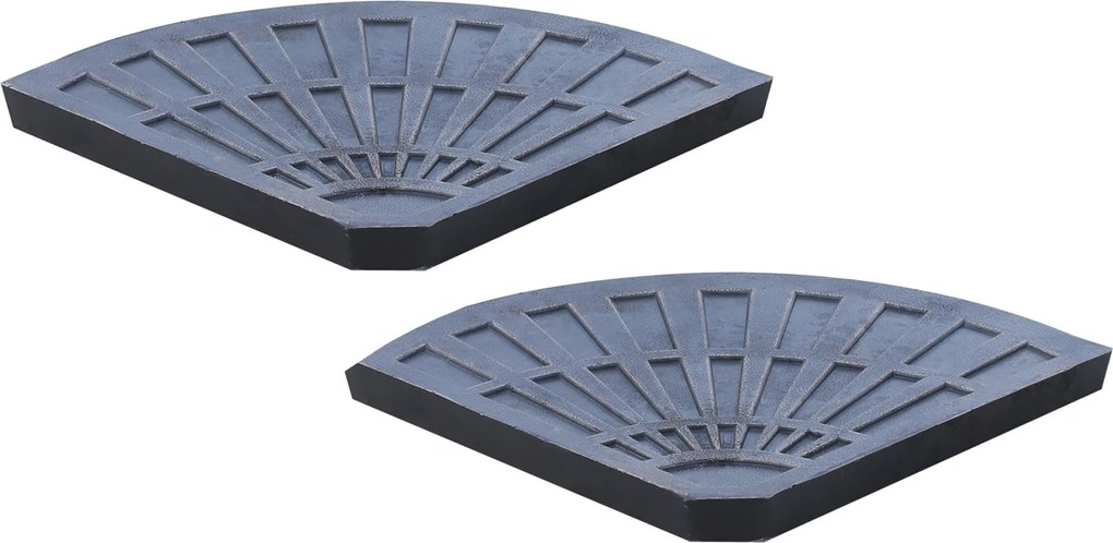 Outsunny 2 részes súly készlet napernyő tartókhoz, félkör alakú napernyő alap fém fogantyúval, gyanta + fém, 66 x 47 x 4.2 cm, 30 kg | Aosom