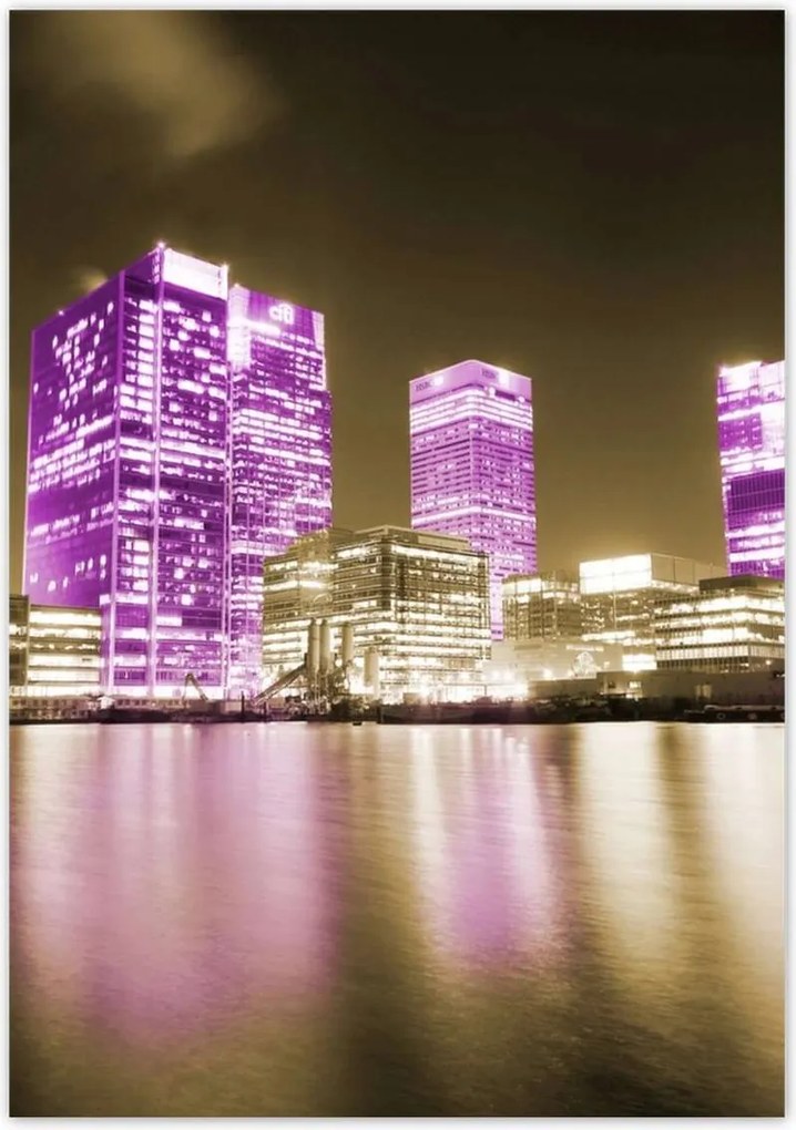 Poszterek 70x100 Anglia lila felhőkarcolói