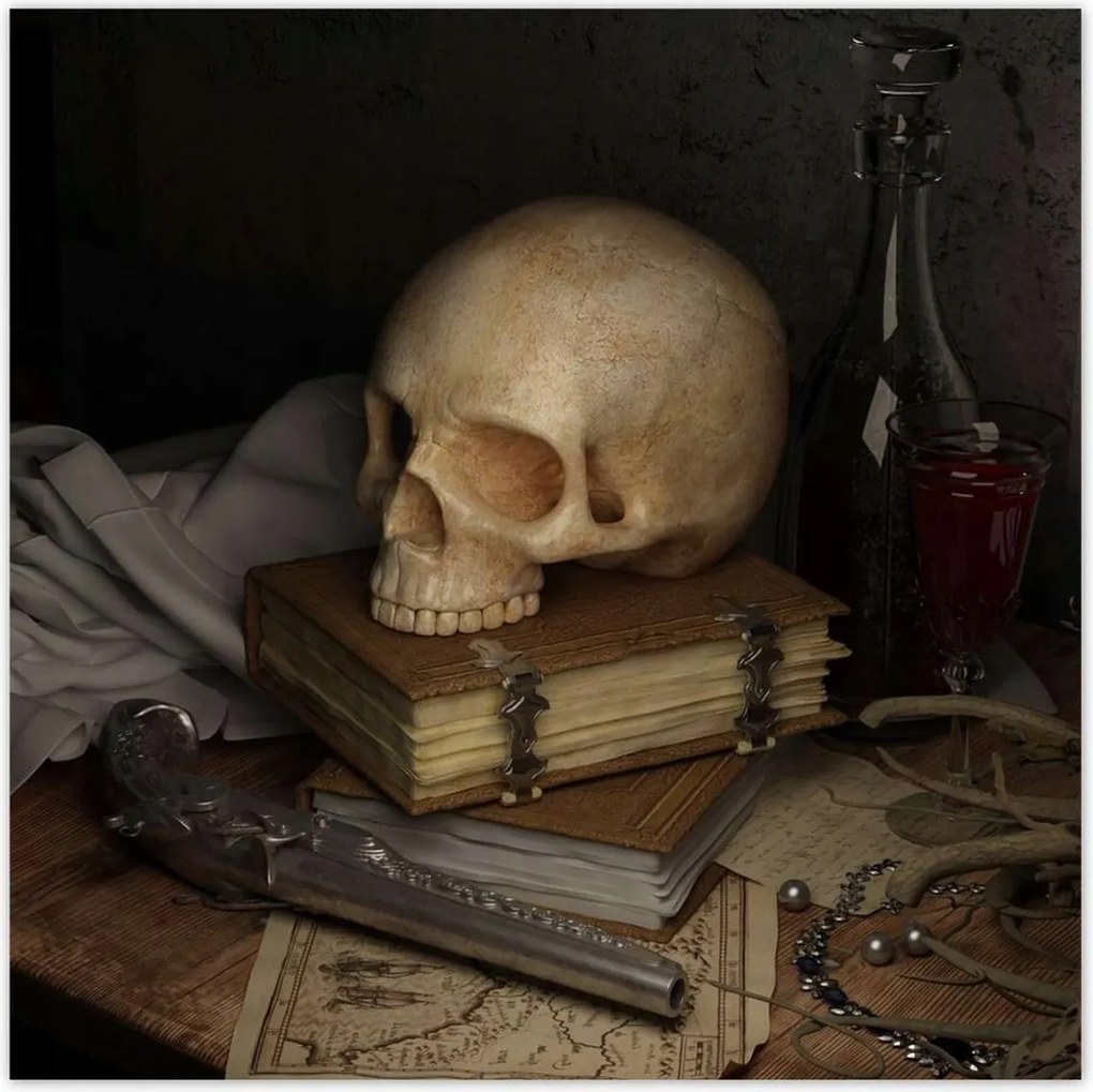 Poszterek 30x30 Koponya Varázspisztoly