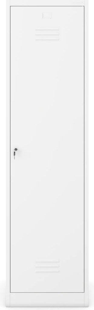 Keskeny, fehér fém tárolószekrény, 500x1850x500 mm: AGNES