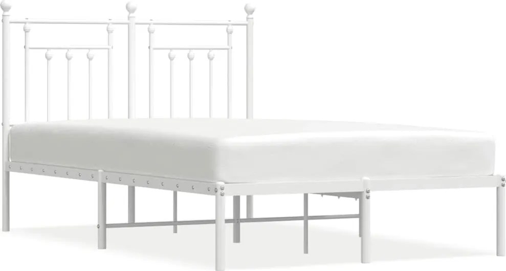 vidaXL fehér fém ágykeret fejtámlával 120 x 200 cm