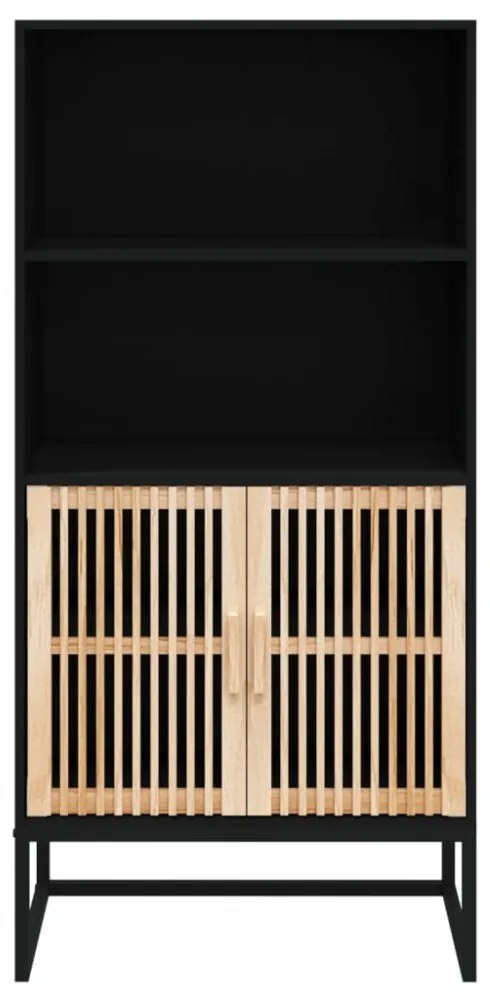 fekete szerelt fa magasszekrény 60 x 35 x 125 cm