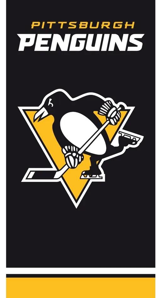 NHL Pittsburgh Penguins Black törölköző, 70 x 140 cm
