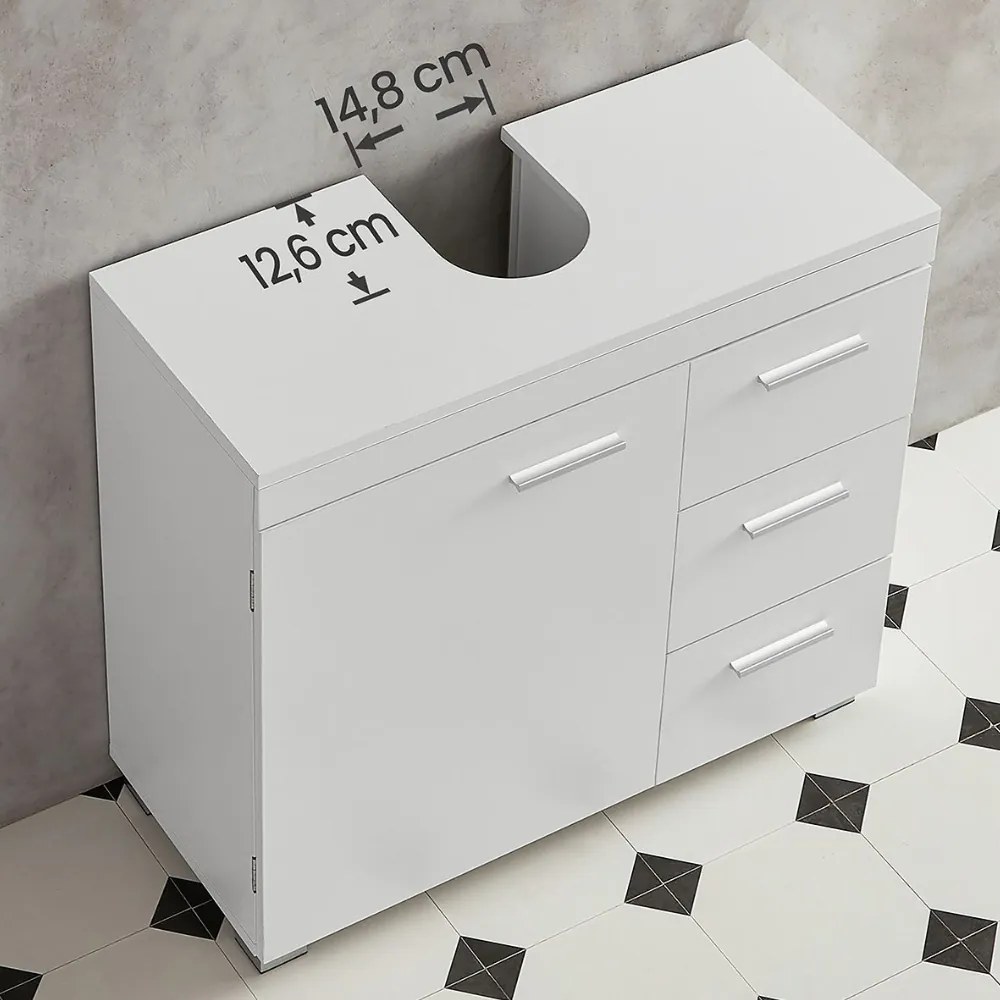 IVY mosdó alatti szekrény, 30x70x64 cm, fehér Vasagle