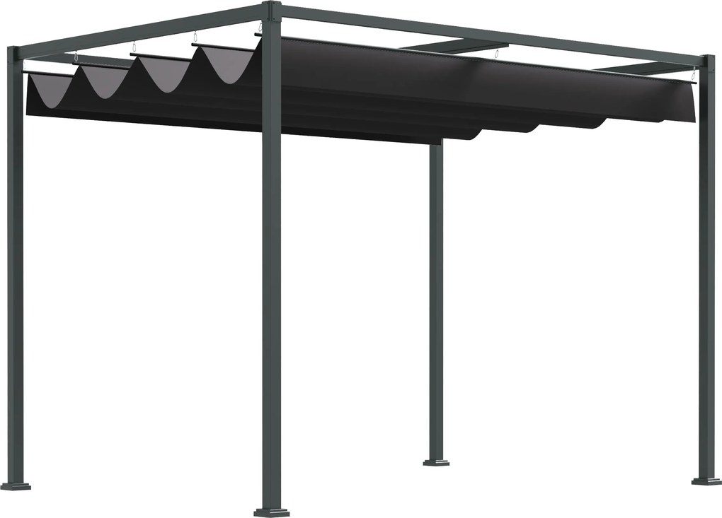 Outsunny Pergola kb. 3x2m Kerti Pavilon Terasz Fedés Fém Szabadon Álló Kerti Pavilon Állítható Tetővel, UV Védelemmel, Napvédelemmel Teraszhoz és Kert