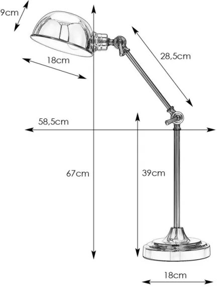 Markslöjd 108583 - Asztali lámpa PORTLAND 1xE27/40W/230V fényes króm