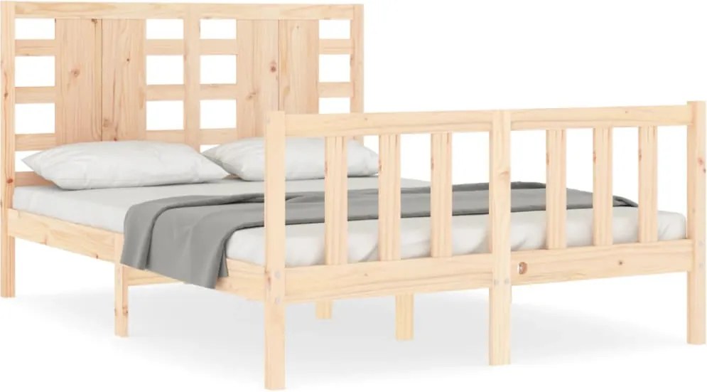 vidaXL tömör fenyőfa ágykeret ágy matrac nélkül 120 x 200 cm