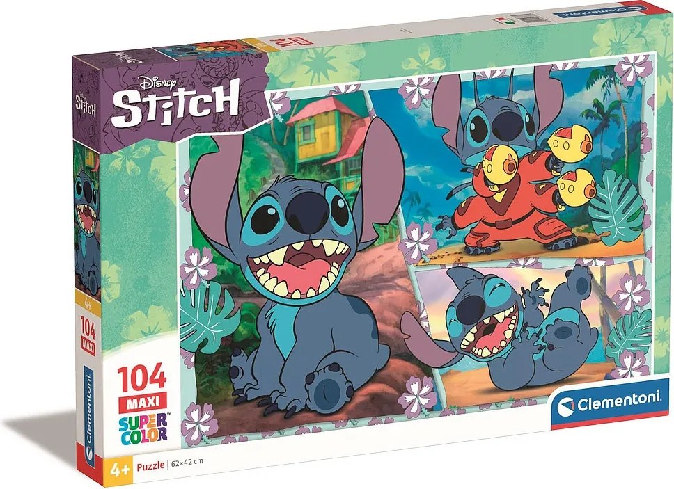 Disney Lilo és Stitch, A csillagkutya Plasma Blaster 104 db-os maxi puzzle Clementoni