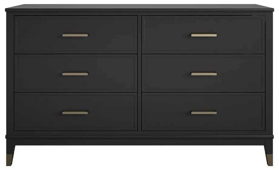 Westerleigh fekete komód, 144 x 85 cm - CosmoLiving by Cosmopolitan