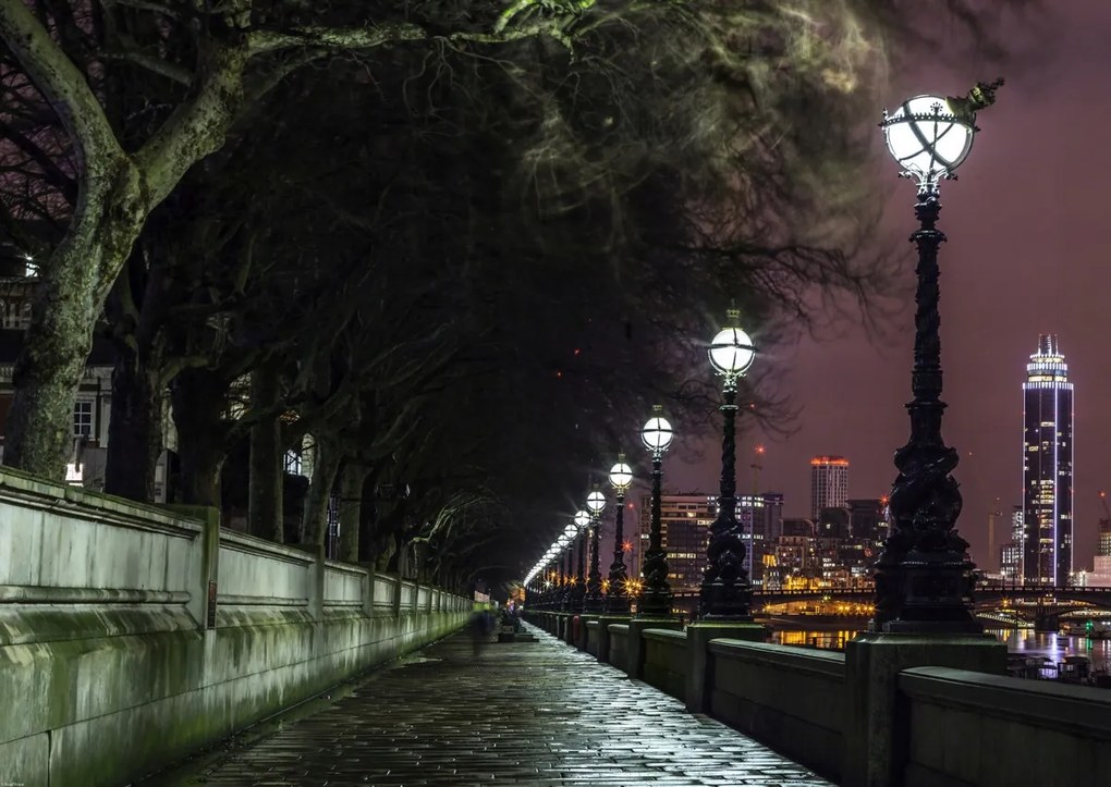 Poszter 84x59,5cm Esti sétány a Temze partján, Assaf Frank