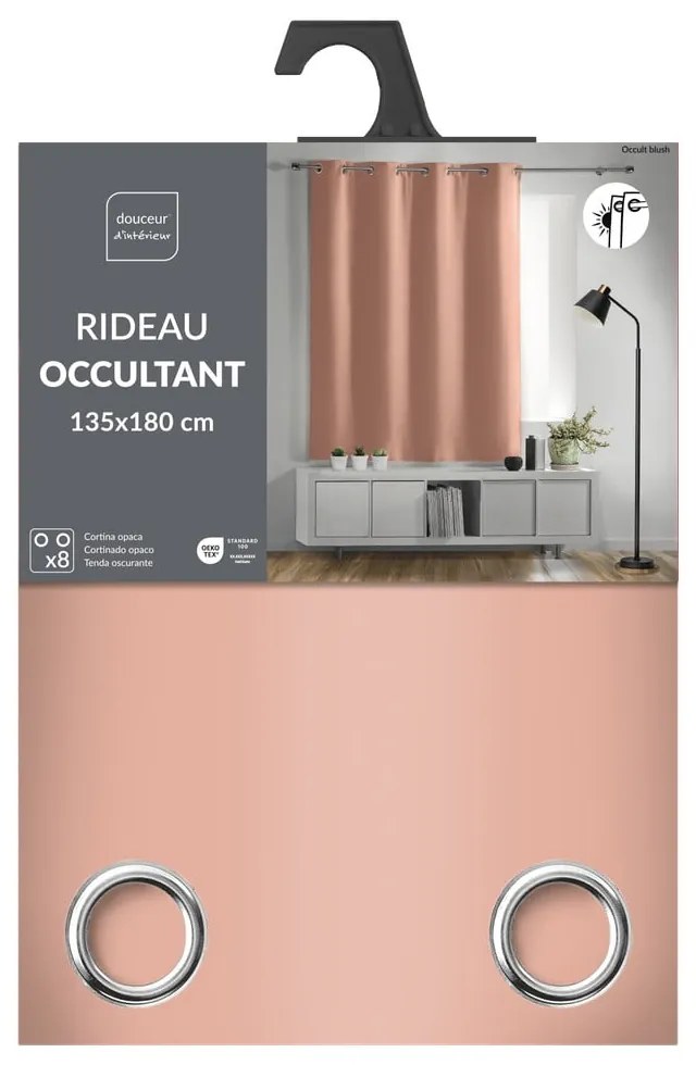 Rózsaszín sötétítő függöny 135x180 cm Occult – douceur d'intérieur