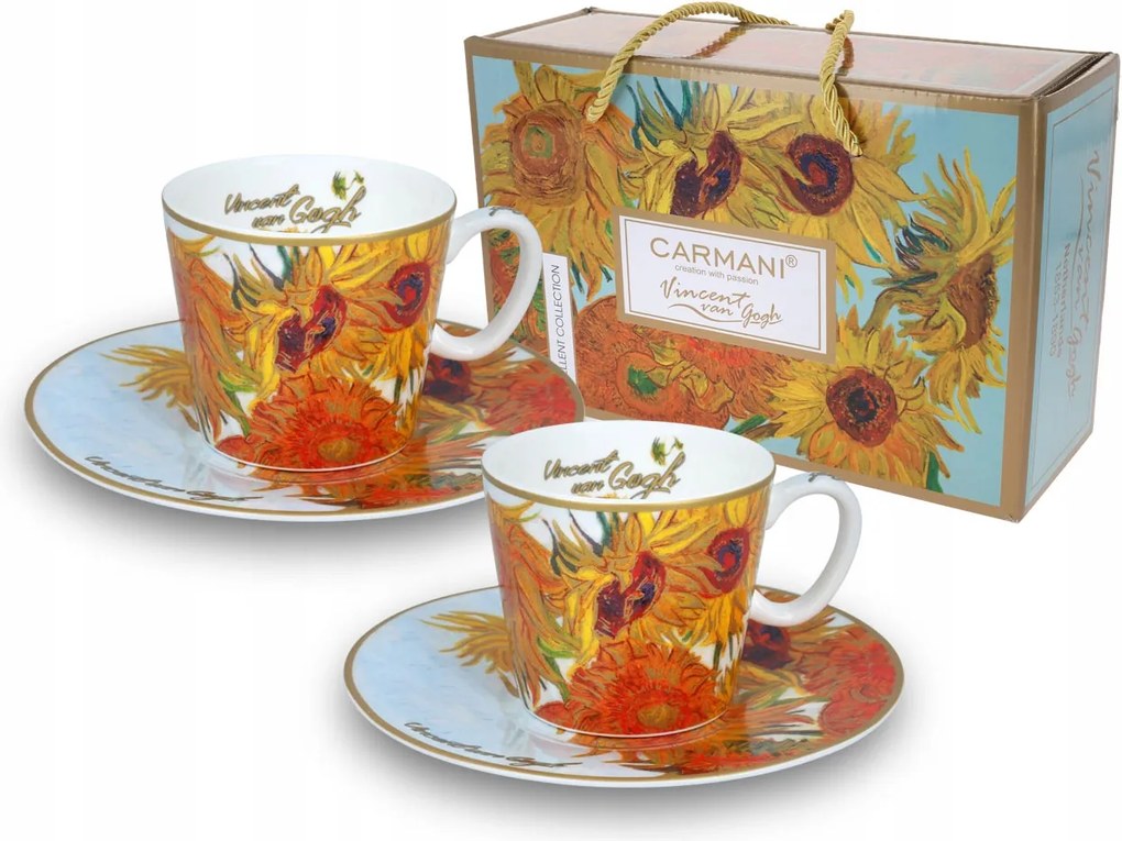 Csésze szett Espresso Napraforgók Van Gogh porcelán 100 ml 2 db