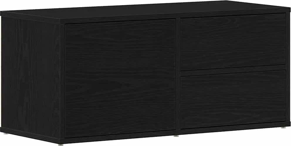 vidaXL TV szekrény fiókkal Fekete tölgy 80 x 34 x 36 cm Faanyag