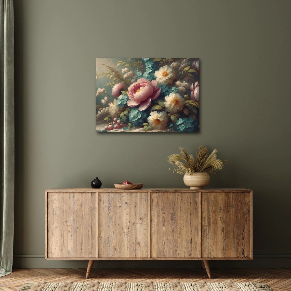 Kép - Természet csendélet virágokkal - festmény (70x50 cm)