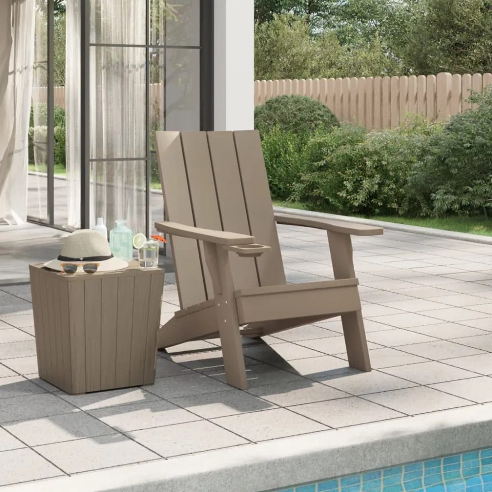 világosbarna polipropilén kerti adirondack szék 75x88,5x89,5 cm