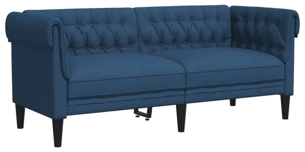 kék 2 személyes szövet Chesterfield kanapé