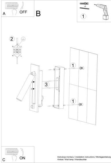 Sollux SL.0956 - Fali spotlámpa ENIF 1xG9/12W/230V