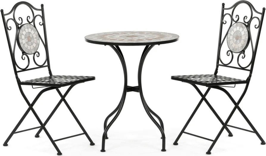 Kerti bútor szett 1+2, kerámia, többszínű, US1400 SET