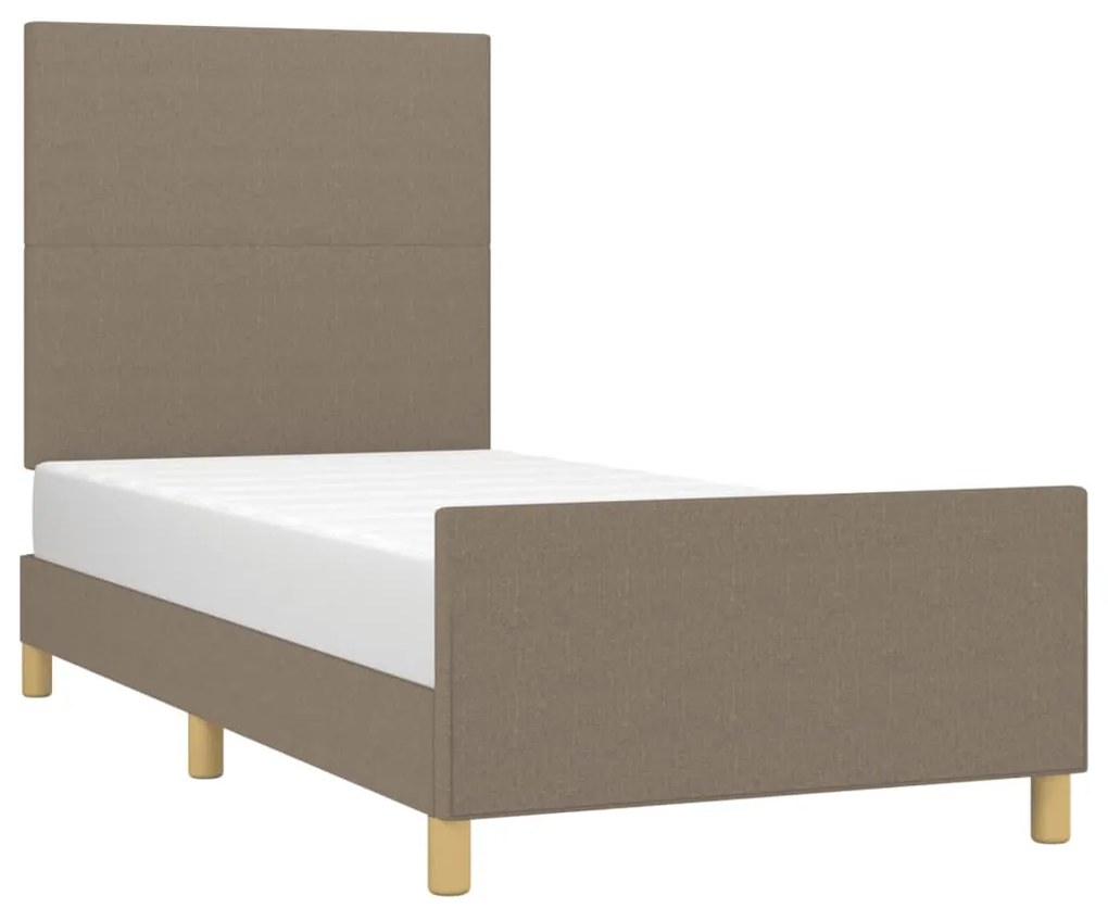 tópszínű szövet ágykeret matrac nélkül 90x200 cm