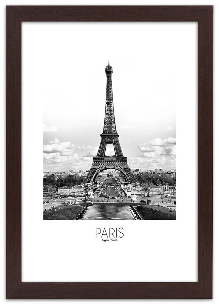 Gario Poszter Az ikonikus Eiffel-torony A keret színe: Fekete, Méret: 40 x 60 cm