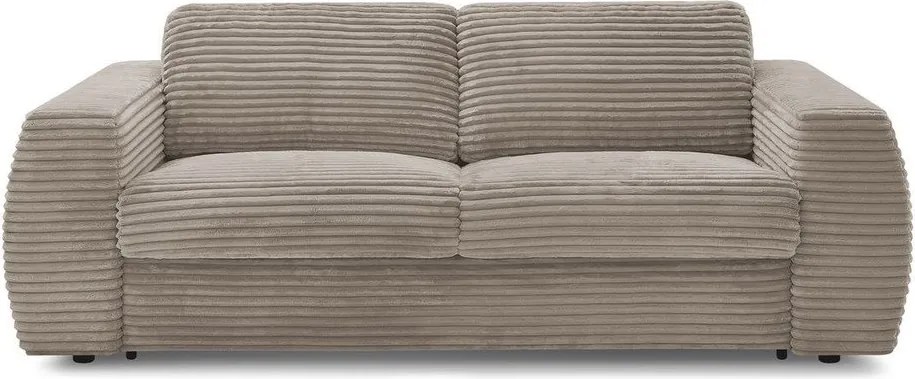 Szürkésbarna kordbársony kanapé mindennapos alvásra-kinyitható 220 cm Hugo – Bobochic Paris