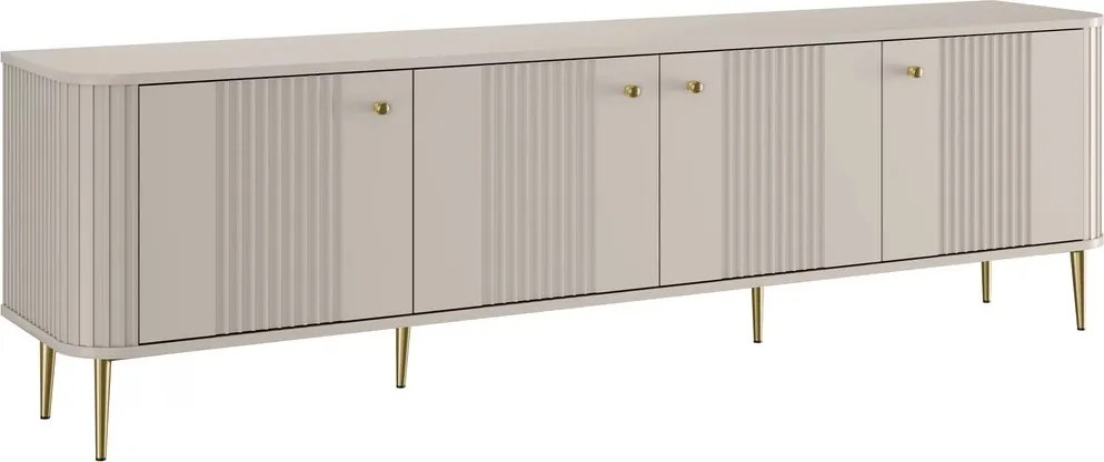 Vesper 4D tévéállvány 187 cm – kasmír / arany lábak