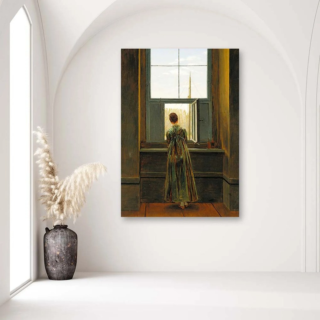 Gario Vászonkép No az ablaknál - Caspar David Friedrich, reprodukció Méret: 80 x 120 cm