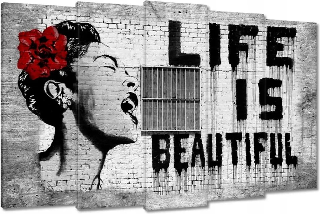Festmények 150x95 Banksy Life is Beautiful