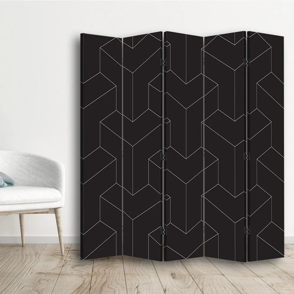 Gario Paraván Geometrikus formák Méret: 180 x 170 cm, Kivitelezés: Forgó paraván 360°