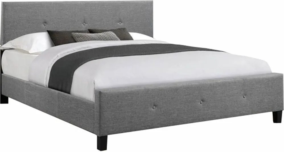 Ágykeret, szürke szövet, 180x200, ATALAYA