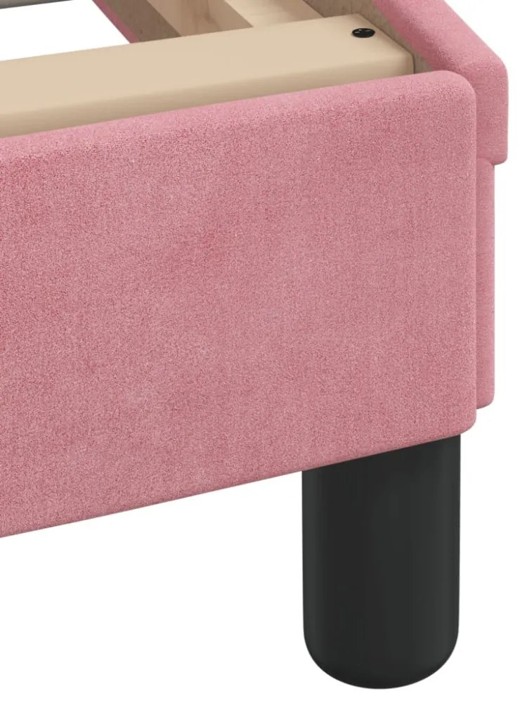 rózsaszín bársony ágykeret fejtámlával Dover 100x200 cm