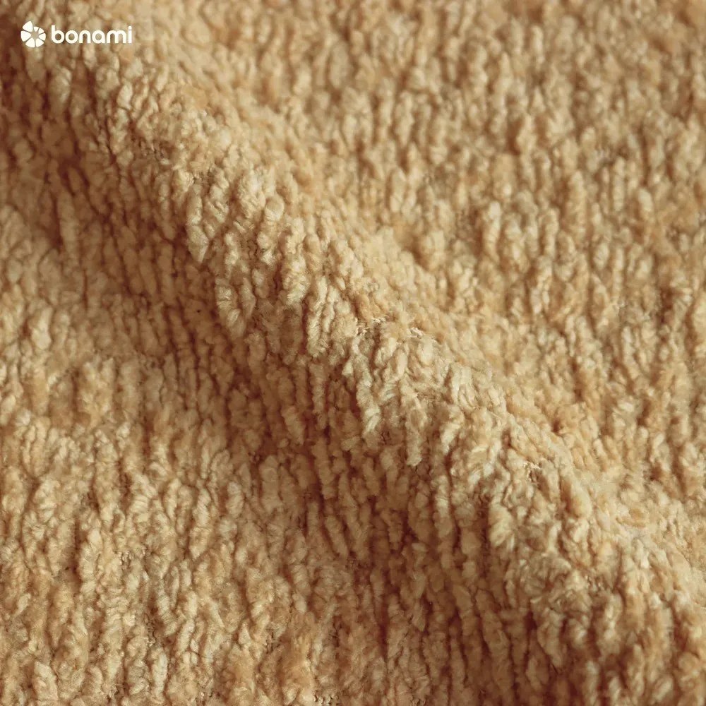 Mustársárga kárpitozott franciaágy ágyráccsal 160x200 cm Noira Slim – Bonami Selection