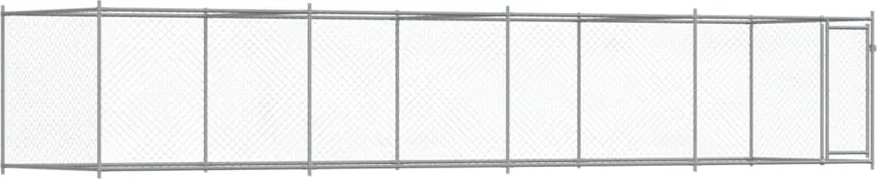 vidaXL szürke horganyzott acél kutyaketrec ajtóval 8 x 2 x 1,5 m