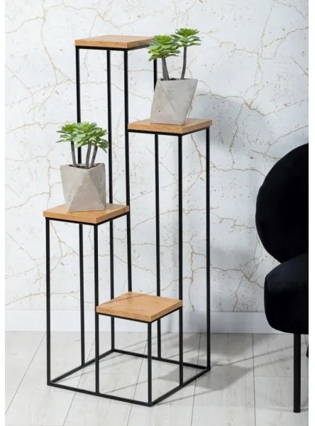 Virágállvány 110x40 cm fekete/barna