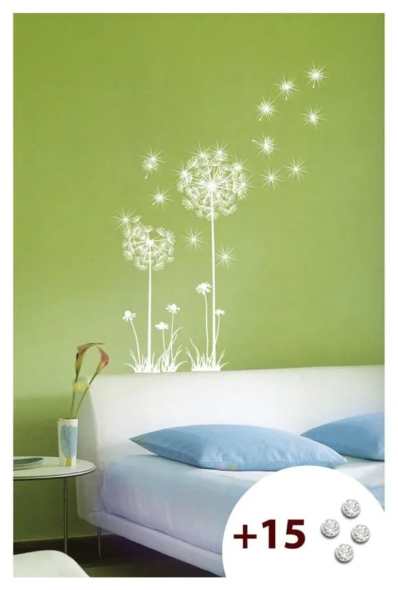 Dandelion Flowers 15 darabos öntapadós matricaszett Swarovski kristályokkal - Ambiance