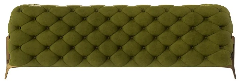 Zöld bársony kanapé 225 cm Chelsea Bis – Ropez