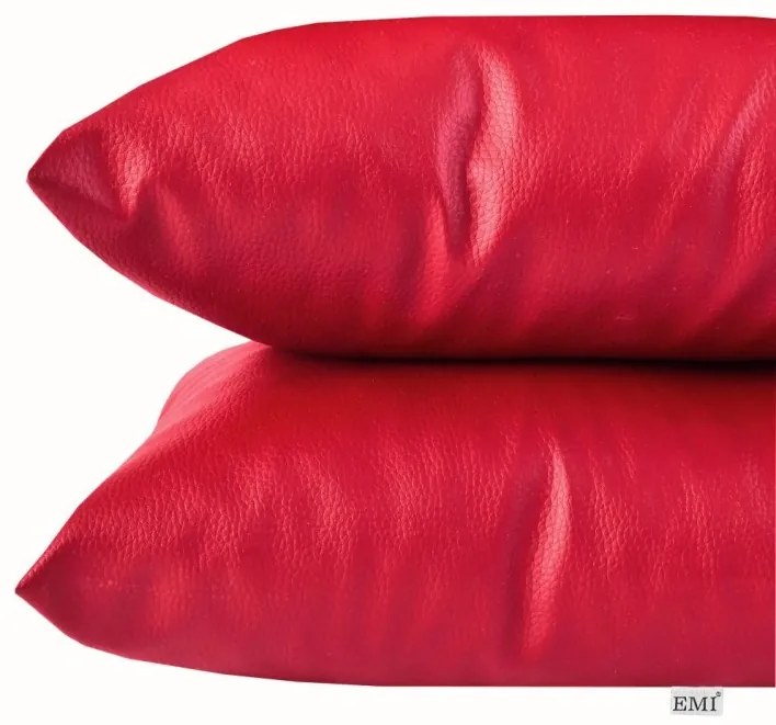 EMI piros színű műbőr párna, Párna 50x50 cm