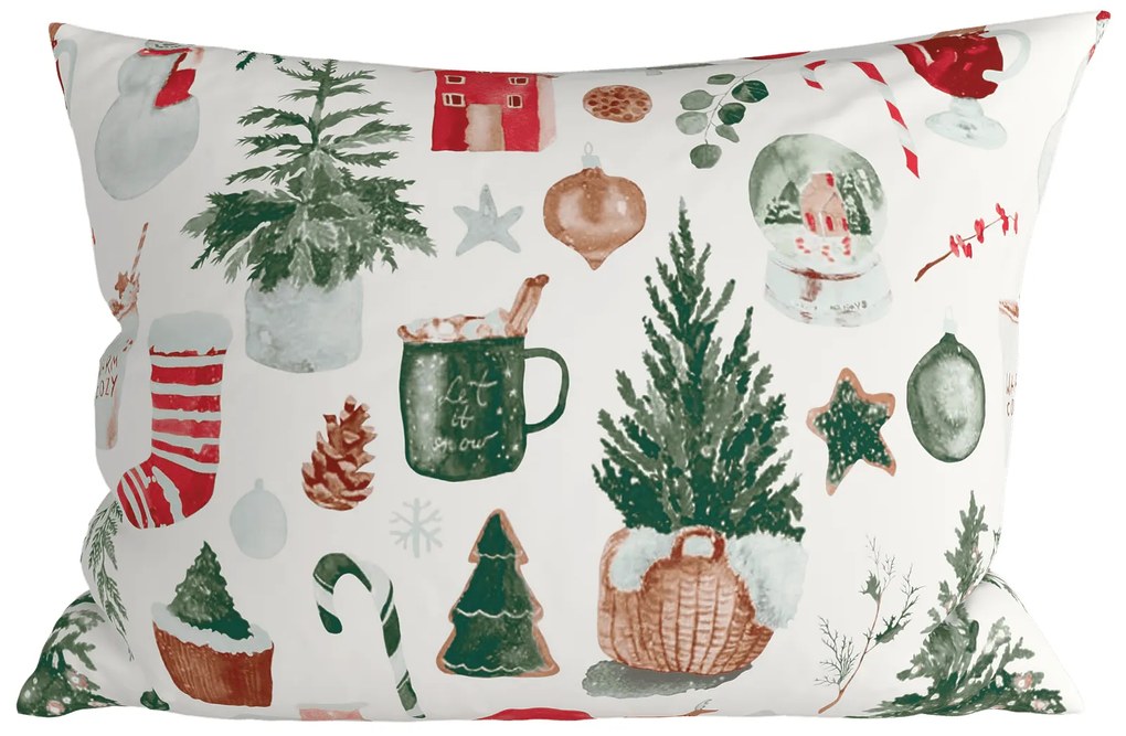2 db díszpárnahuzat szett MAGIC CHRISTMAS 50x70 cm, fehér