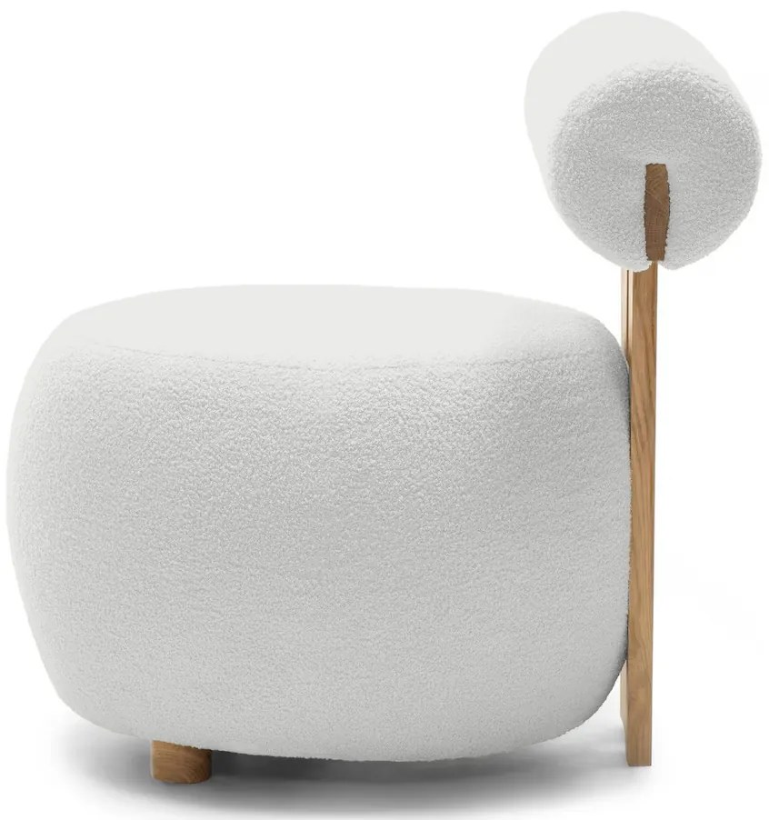 Fehér design fotel HANNA, tölgy