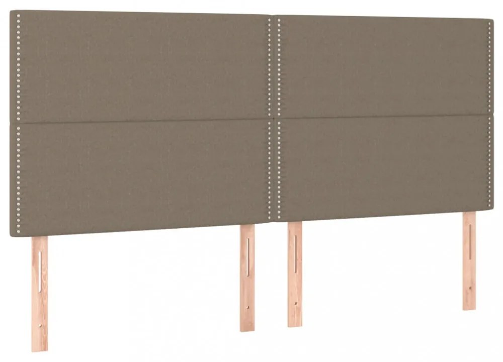 tópszínű szövet rugós és LED-es ágy matraccal 200 x 200 cm