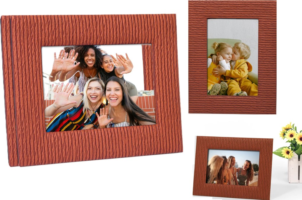 Álló képkeret 10x15 cm Barna Függőleges Szint LoveInstant