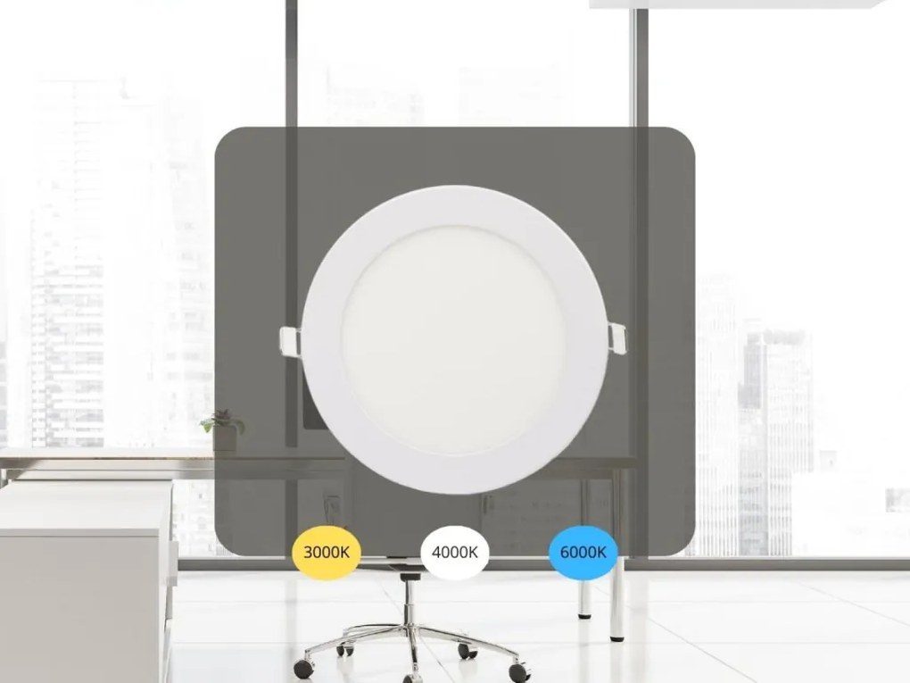 LED beépített panel 12W / PR / SMD / 3000K - 4000K - 6000K / WH - LPL133
