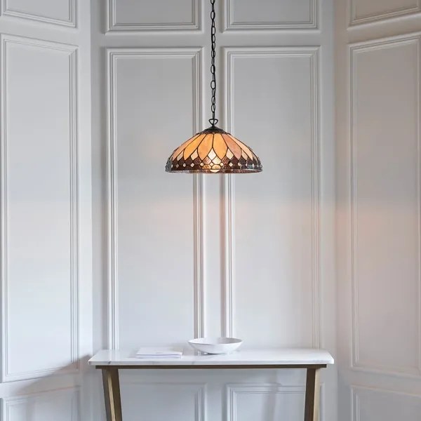 Endon 63977 - Tiffany BROOKLYN láncos csillár 1xE27/60W/230V átm. 40 cm