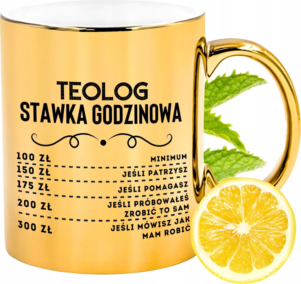 Prémium Arany Csillogó Bögre Teológusnak Ajándék Nyomtatott Fotó