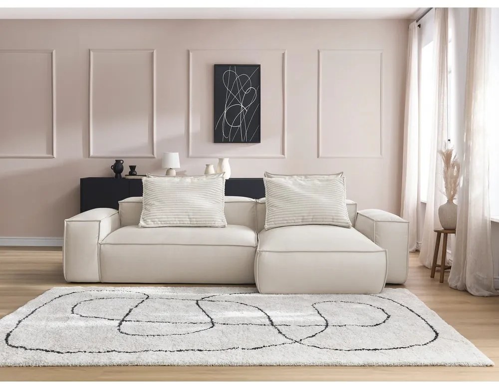 Bézs bőrutánzat sarokkanapé (variálható) Boheme – Bobochic Paris