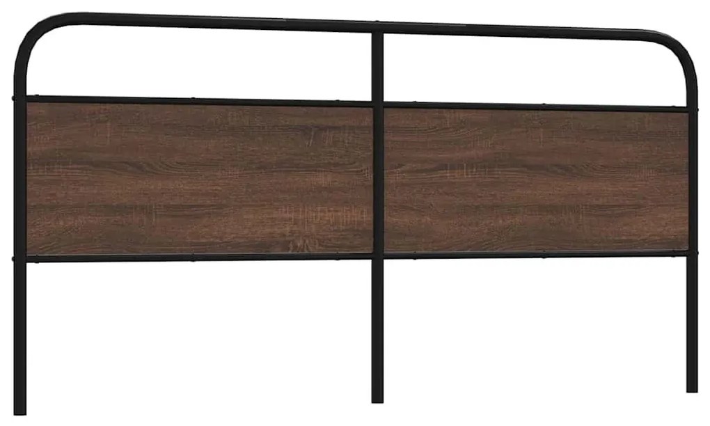 barna tölgy színű acél és szerelt fa fejtámla 180 cm