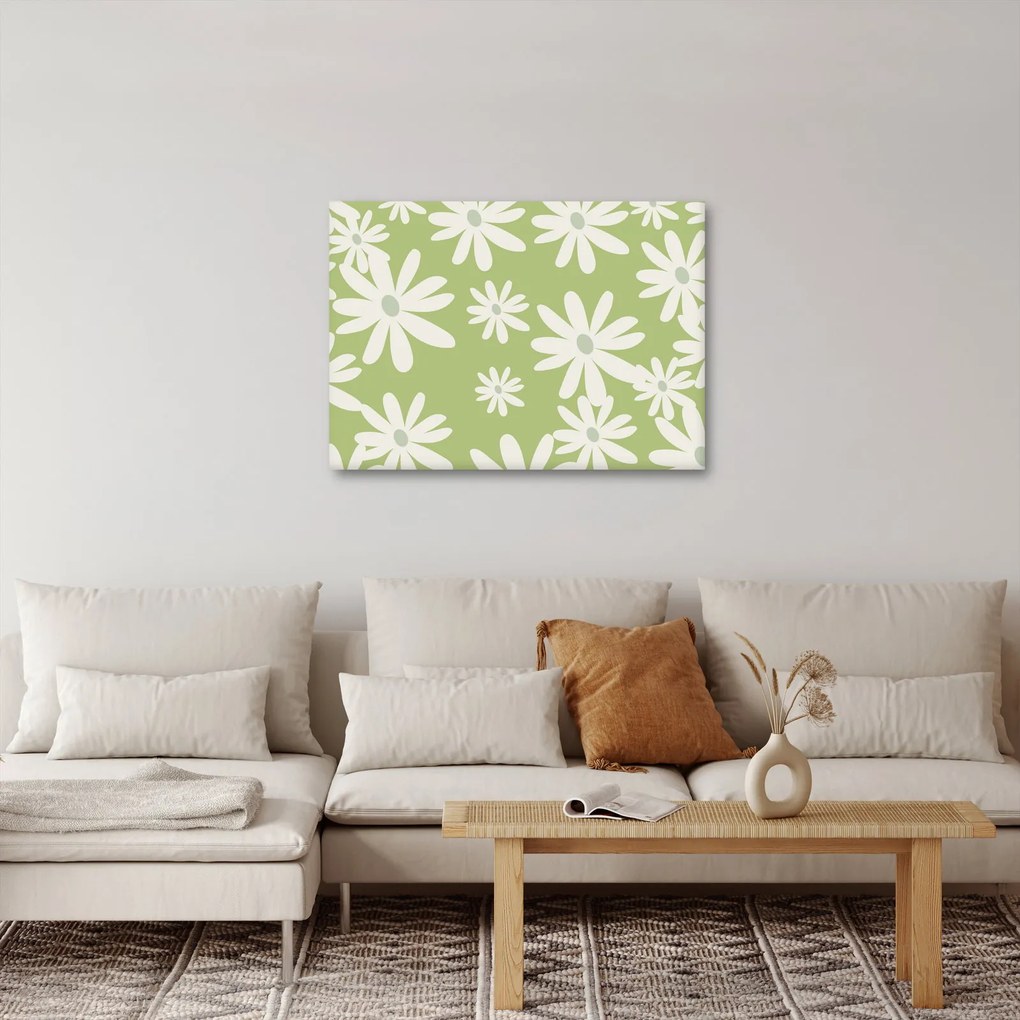 Kép - Hippik, zöld virágok N⁰1 (70x50 cm)