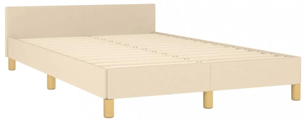 krémszínű szövet ágykeret matrac nélkül 120x200 cm